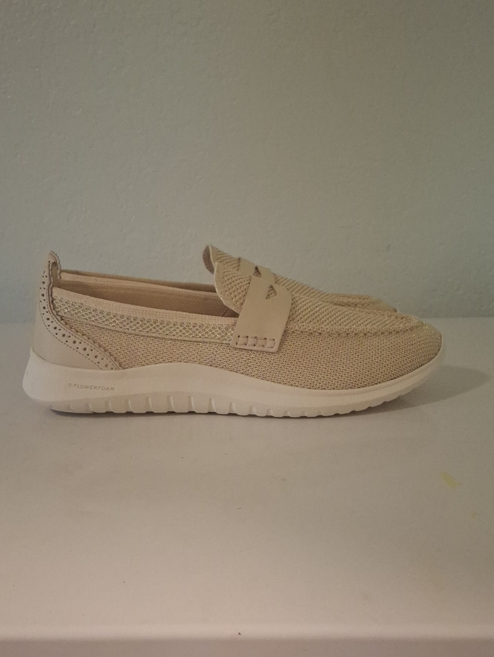 Cole Haan Tan Knit Slip-On Loafer with White Sole